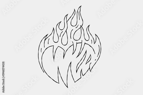 Outline flame doodle vector image	