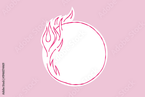 Outline flame doodle vector image	