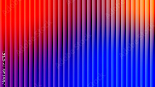 Colorful abstract background with reeded glass ribs and neon glow.