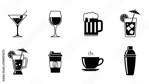 Collection of Iconic Drink and Beverage Icons For Your Creative Projects