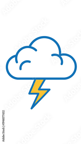 illustration of a stylized storm cloud with a lightning bolt graphic