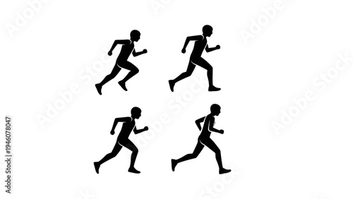 Silhouettes of four diverse athletes in mid-stride representing speed and athleticism