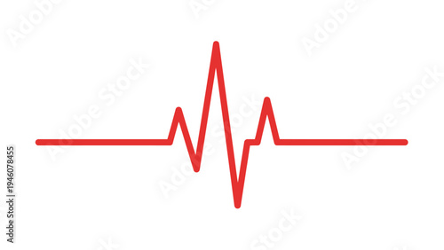 Abstract Red Heartbeat Line Graphic Representing Life and Health Awareness
