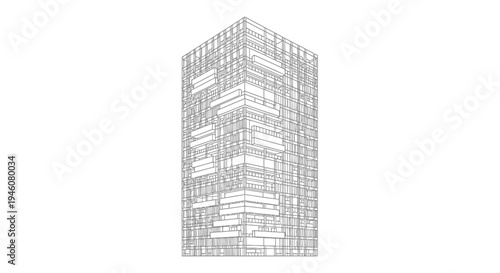 Vector illustration of a modern high-rise building