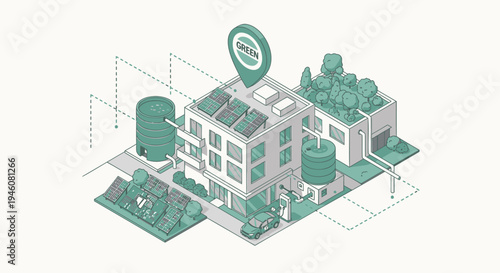 Isometric industrial factory vector illustration