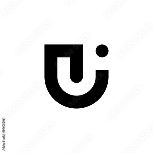 Modern UJ Monogram Logo – Minimal Abstract Letter U and J Symbol