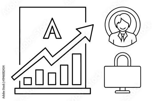 Business growth and security concept with user authentication