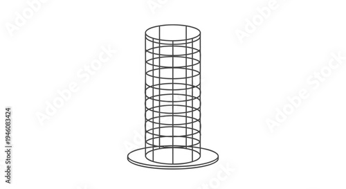 Vector illustration of a wire mesh cylinder basket