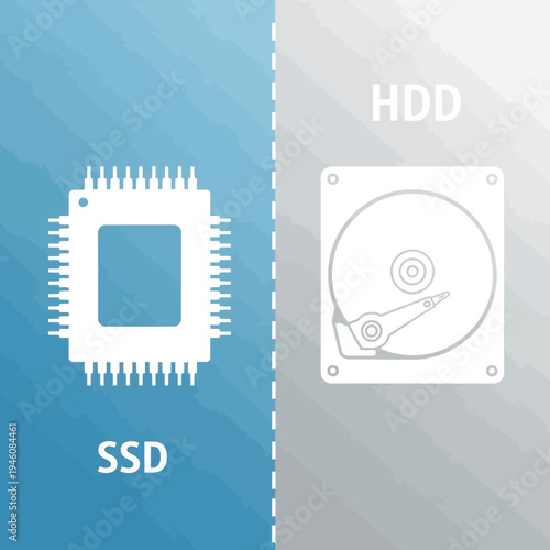 SSD vs HDD computer storage comparison.