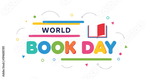 World Book Day colorful illustration vector