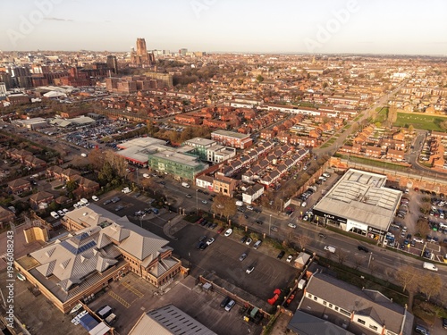 Fotografie Brunswick Liverpool Industrial Estate Industrial Zone From Above