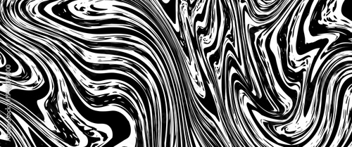 Dynamic black and white liquid swirl pattern