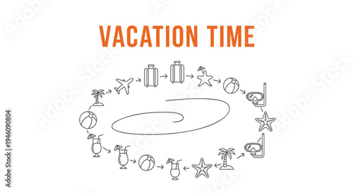 Set of 20 vacation icons vector, travel symbols