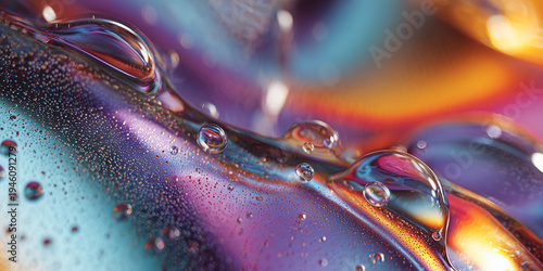 abstract macro liquid crystal texture with iridescent shimmering colors for screen technology background