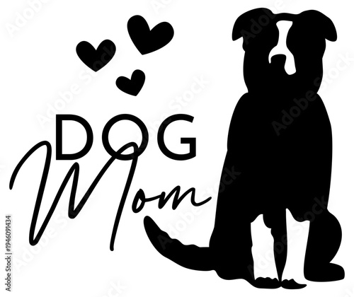 Dog Mom | Border Collie Pet Parent | Vector Animal Artwork