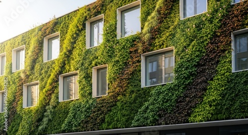 Green wall with windows