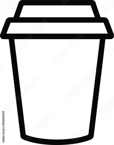 coffee cup icon, takeaway coffee vector, disposable drink cup outline, cafe beverage symbol, minimal line coffee cup illustration
