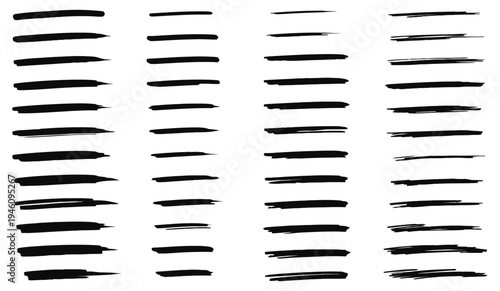 A collection of black brush strokes on a white background