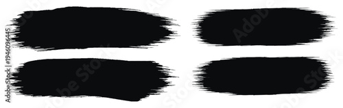 Four black brush strokes on a white background