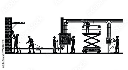Set of construction workers vector illustration