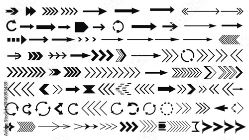 Collection of various arrow symbols and icons