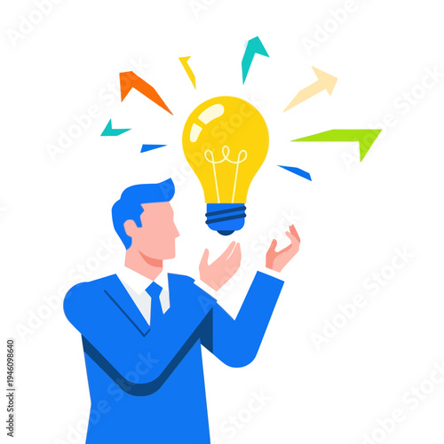 Man With Light Bulb Idea