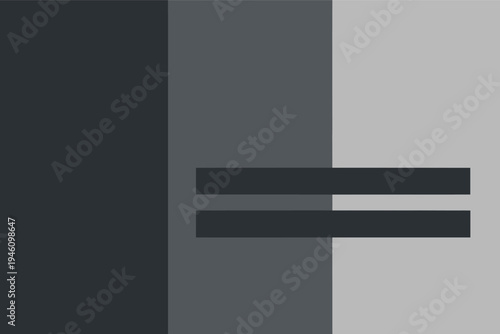 Dark charcoal slate and silver vertical column with horizontal bar abstract minimalist background. Flat vector dark monochrome block line composition. Modern industrial graphic wallpaper