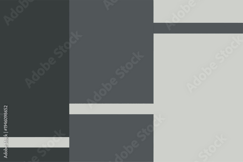 Dark charcoal and light gray vertical column and horizontal bar abstract geometric background. Flat vector dark monochrome grid block composition. Modern minimal industrial wallpaper