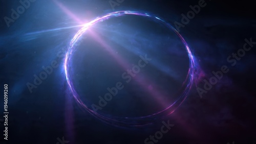 Wallpaper Mural Ethereal Glowing Ring in Cosmic Space with Lens Flare Torontodigital.ca