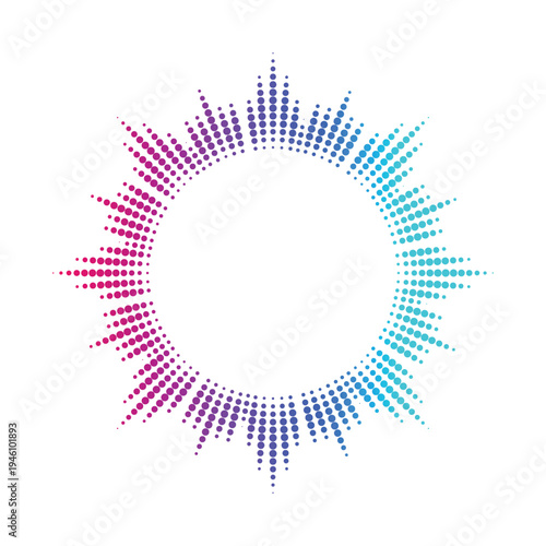 Colorful Radial Sound Equalizer Circle Dotted Audio Spectrum Music Visualization Background
