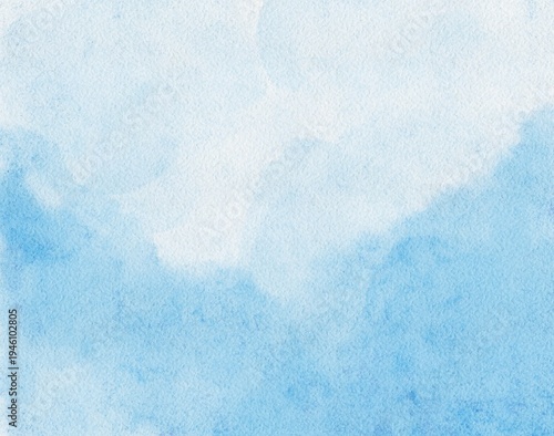Abstract turquoise watercolor background with soft blue and aqua gradient. Subtle frost texture with snow and ice effect. Calm winter sea inspired wash on paper, pastel ombre surface for design.