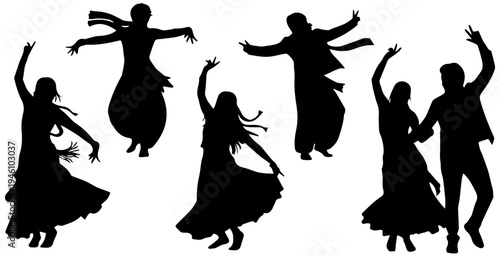 Beautiful dancers in dynamic poses, joyful movements captured