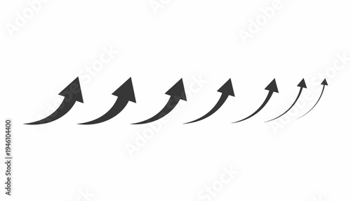 Dynamic set of upward arrows illustrating progressive business growth, market trends, financial increase, and successful advancement; perfect for data visualization and conceptual design
