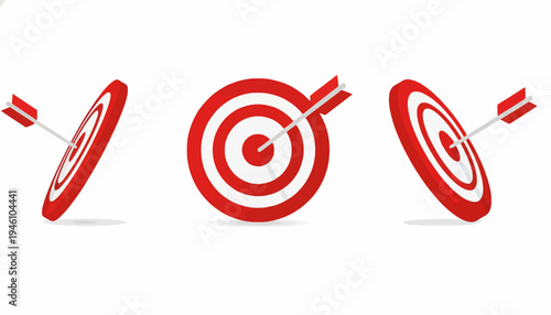 Three red and white targets with arrows shot through the center, illustrating precision and success in achieving goals
