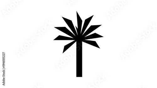 Abstract linear cannabis leaf on white background