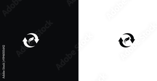 Minimal refresh recycle icon vector