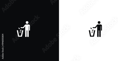 Minimal person cleaning icon vector