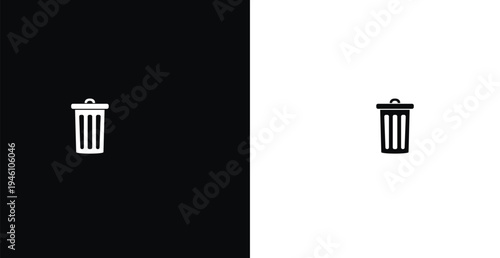 Minimal trash can icon vector