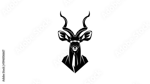 Geometric antelope head silhouette design