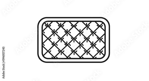 Quilted Mattress Icon Vector Illustration, Comfortable Bedding Symbol, Sleep and Rest Graphic Design Element