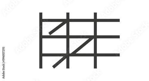 Scaffolding Structure Vector Illustration, Construction Site Safety Element, Architectural Support Graphic, Building Industry Design