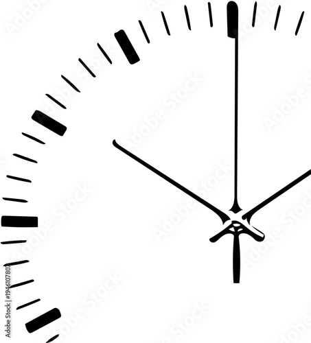 Minimalist Analog Clock Face Time Concept Vector