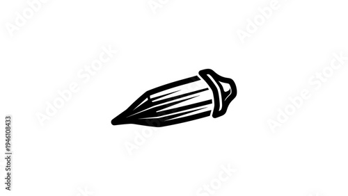 Black and white silhouette of a stylish lying kettle hat