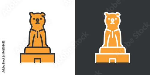 ハチ公像のシンプルなアイコン
