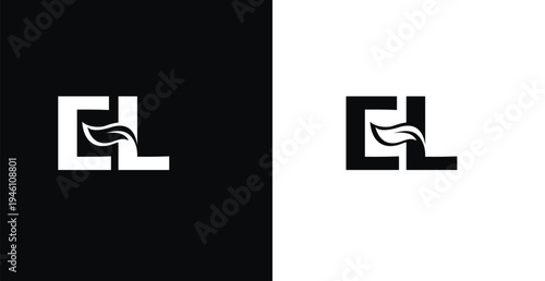 Elegant EL letter monogram logo vector