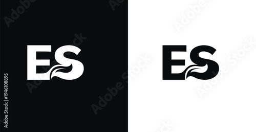 Elegant ES letter monogram logo vector