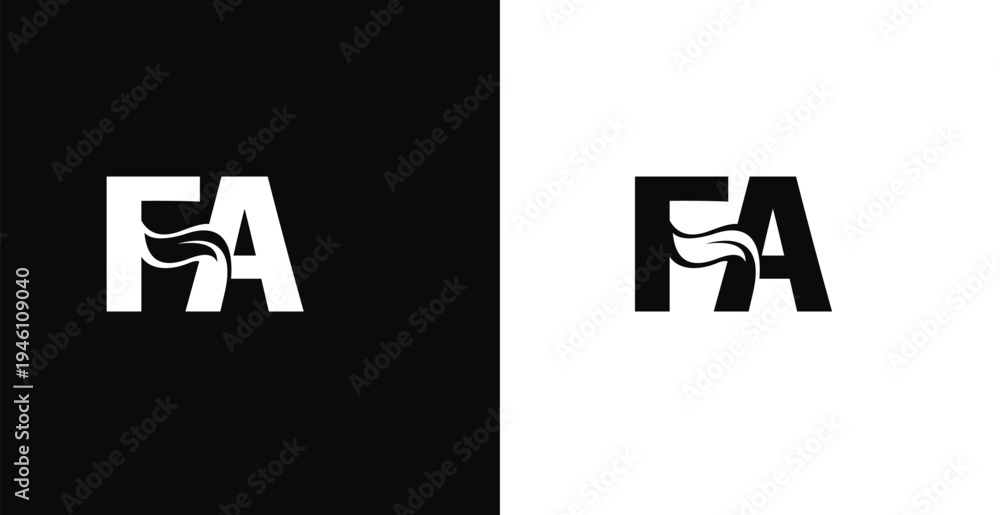Obraz premium Elegant FA letter monogram logo vector