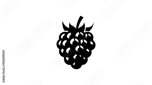 Black raspberry silhouette: bold design of a single fruit icon