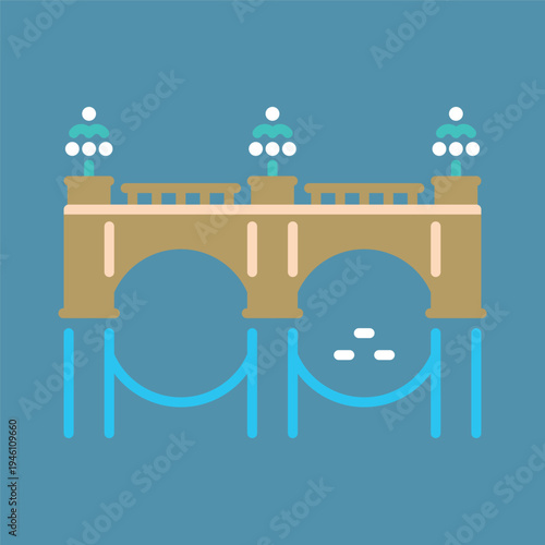 皇居のシンプルなラインアイコン