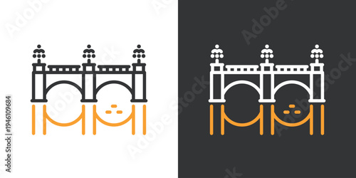 皇居のシンプルなラインアイコン